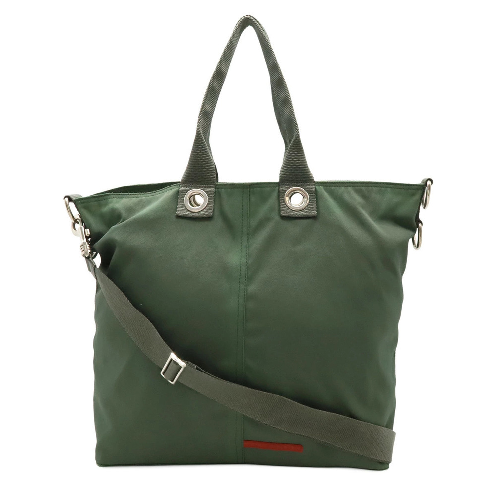 Prada Sport Tote Bag Shoulder Canvas Green